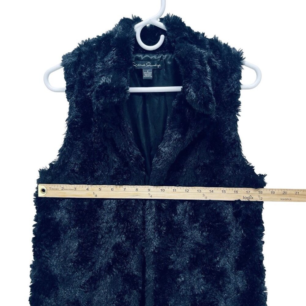 French Laundry Faux Fur Lined Vest Jacket-Coat Size S Women’s Black Sleeveless - Picture 8 of 9
